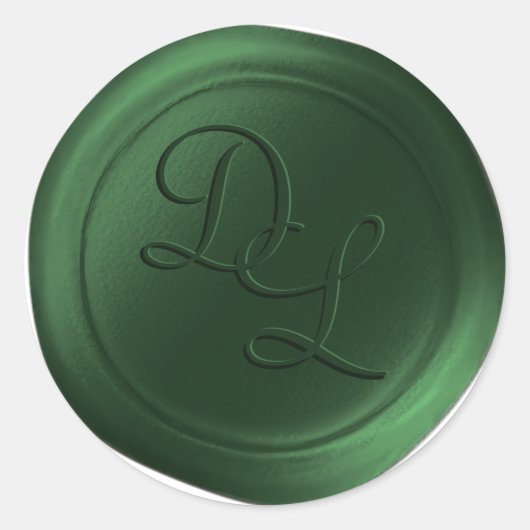 Smaragd Groen 2 Letter Monogram Wax Seal Stickers (Voorkant)