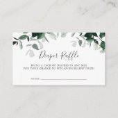 Smaragd groen Baby shower Luier Raffle Informatiekaartje (Voorkant)