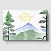 Smaragd groen bergden rustieke bruiloft gastenboek (Voorkant)