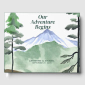 Smaragd groen bergden rustieke bruiloft gastenboek (Voorkant)