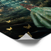 Smaragd Groen Betoverd Bos Quinceañera Welkom Poster (Hoek)