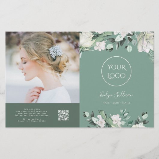 Smaragd groen Bifold brochure (Voorkant)