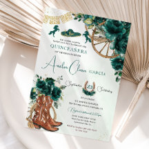 Smaragd Groen Bloemen Charro Cowgirl Quinceanera