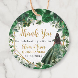 Smaragd Groen Bloemen Prinses Quinceañera Sweet 16 Bedankjes Labels