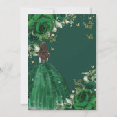Smaragd Groen Bloemen Prinses Quinceañera Sweet 16 Kaart (Achterkant)