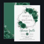Smaragd Groen Bloemen Zilver Zoet Zestien Verjaard Kaart<br><div class="desc">Personaliseer deze smaragdgroene bloemenzoete 16 verjaardagsuitnodiging eenvoudig en snel. Met een meisje gekleed in een prachtige smaragdgroene jurk, chique smaragdgroene bloemen en vlinders. Klik op de knop Bewerken met ontwerpgereedschappen om de tekst, tekst, tekenstijl, tekengrootte en tekenkleur verder te bewerken, meer tekst toe te voegen, afbeeldingen te verplaatsen of te...</div>