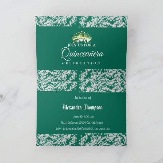 Smaragd Groen  Boho Quinceañera Spaans (Binnen)