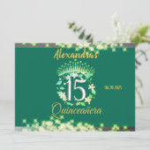 Smaragd Groen  Boho Quinceañera Spaans Menu (Staand voorkant)