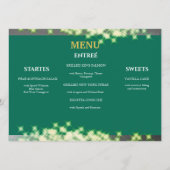 Smaragd Groen  Boho Quinceañera Spaans Menu (Achterkant)