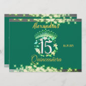 Smaragd Groen  Boho Quinceañera Spaans Menu (Voorkant / Achterkant)