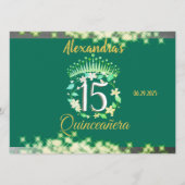 Smaragd Groen  Boho Quinceañera Spaans Menu (Voorkant)