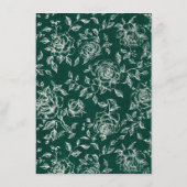 Smaragd groen botanische bruiloft Details Informatiekaartje (Achterkant)