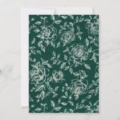 Smaragd groen  botanische bruiloft kaart (Achterkant)