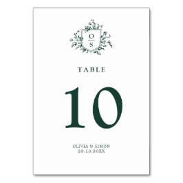 Smaragd groen  botanische bruiloft kaart