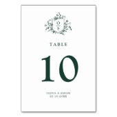 Smaragd groen botanische bruiloft kaart (Achterkant)