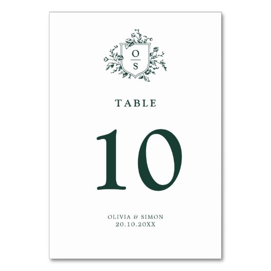 Smaragd groen botanische bruiloft kaart (Voorkant)