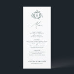 Smaragd groen  botanische bruiloft menu<br><div class="desc">Elegant smaragdgroen groen groen  botanisch huwelijksmenu met sierlijke groene waterverf en bladeren. Neem contact met mij op voor hulp bij het aanpassen of als u een ander product met dit ontwerp nodig heeft.</div>