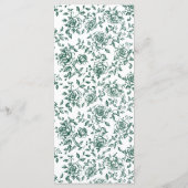 Smaragd groen  botanische bruiloft menu (Achterkant)