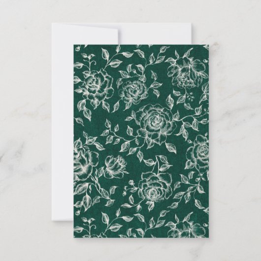 Smaragd groen botanische bruiloft RSVP kaartje (Achterkant)