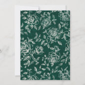 Smaragd groen  botanische bruiloft save the date (Achterkant)