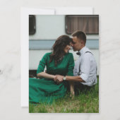 Smaragd groen  botanische bruiloft save the date (Achterkant)