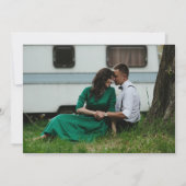 Smaragd groen  botanische bruiloft save the date (Achterkant)