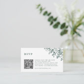 Smaragd groen  botanische bruiloft website informatiekaartje (Staand voorkant)