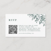 Smaragd groen  botanische bruiloft website informatiekaartje (Voorkant)