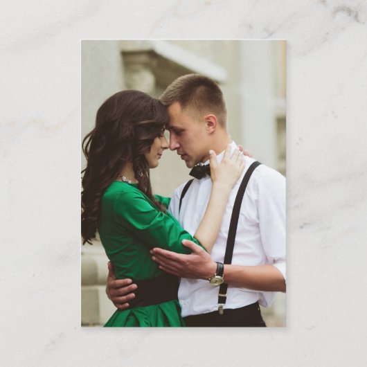 Smaragd groen  botanische bruiloft website informatiekaartje (Achterkant)