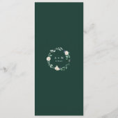 Smaragd groen bruiloft Elegant Menu (Achterkant)