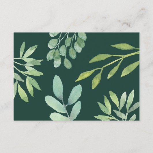 Smaragd groen bruiloft QR-code Informatiekaartje (Achterkant)