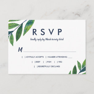 Smaragd groen bruiloft RSVP Kaartje