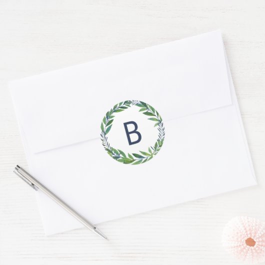 Smaragd groen bruiloft zegel monogram (Envelop)