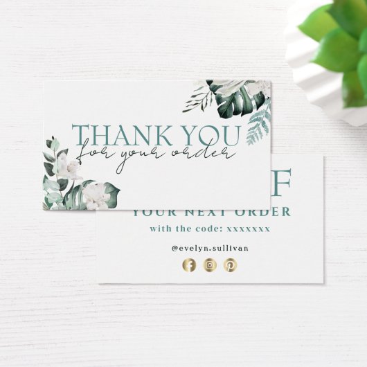 Smaragd groen dank u kortingskaart visitekaartje (Bureau)