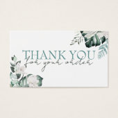 Smaragd groen dank u kortingskaart visitekaartje (Voorkant)