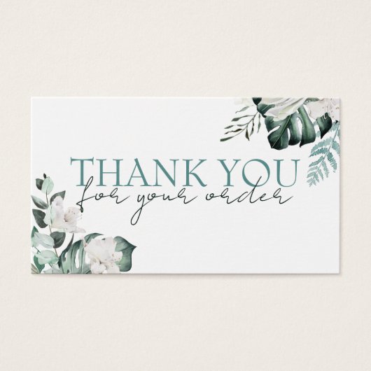 Smaragd groen dank u kortingskaart visitekaartje (Voorkant)