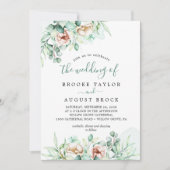 Smaragd groen de bruiloft van de uitnodiging (Voorkant)