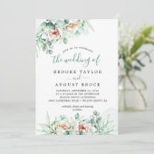 Smaragd groen de bruiloft van de uitnodiging (Staand voorkant)