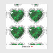 Smaragd Groen Diamant Jubileum Hart Sticker (Vel)