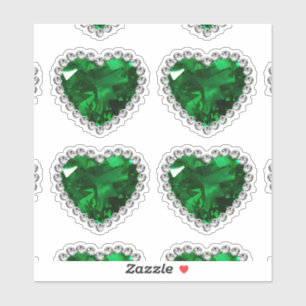 Smaragd Groen Diamant Jubileum Hart Sticker