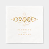 Smaragd Groen & Faux Goud Tarot Hemelbruiloft Folie Servetten (Voorkant)