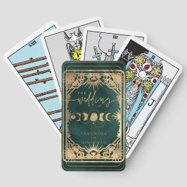 Smaragd Groen & Faux Goud Tarot Hemelbruiloft Pokerkaarten