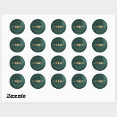 Smaragd Groen & Faux Goud Tarot Hemelbruiloft Ronde Sticker (Vel)