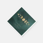 Smaragd Groen & Faux Goud Tarot Hemelbruiloft Servet (Hoek)