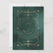 Smaragd Groen & Faux Gouden Tarot Celestial Save The Date (Achterkant)