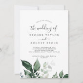 Smaragd groen foto op de rug bruiloft kaart (Voorkant)