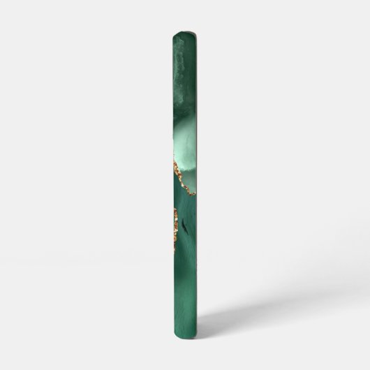 Smaragd Groen Glitter Marmer Aangepaste Jouw naam Samsung Galaxy Hoesje (Linkerkant)