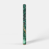 Smaragd Groen Glitter Marmer Aangepaste Jouw naam Samsung Galaxy Hoesje (Rechterkant)