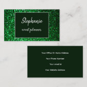 Smaragd Groen Glitter Wit Professionele Luxe Visitekaartje (Voorkant / Achterkant)