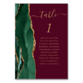 Smaragd Groen Goud Agaat Bourgondië Bruiloft Kaart (Voorkant)